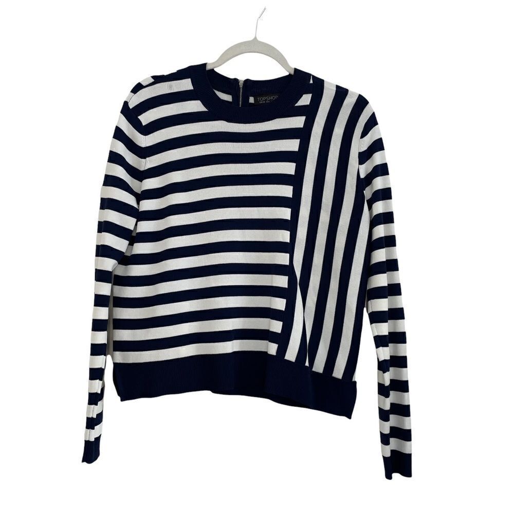 TOPSHOP Striped Navy & White Sweater - 6